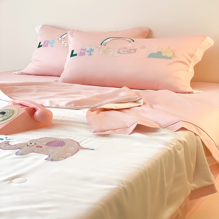 91家纺网 家纺一手货源 找家纺 （总）星野 2025新款蚕丝夏被-可爱派对