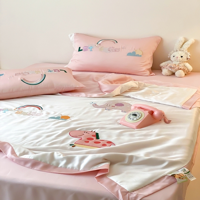 91家纺网 家纺一手货源 找家纺 （总）星野 2025新款蚕丝夏被-可爱派对