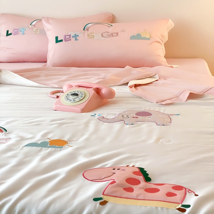 91家纺网 家纺一手货源 找家纺 （总）星野 2025新款蚕丝夏被-可爱派对