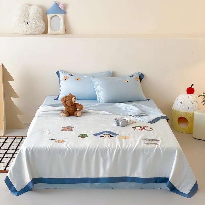 91家纺网 家纺一手货源 找家纺 （总）星野 2025新款蚕丝夏被-狗狗天团