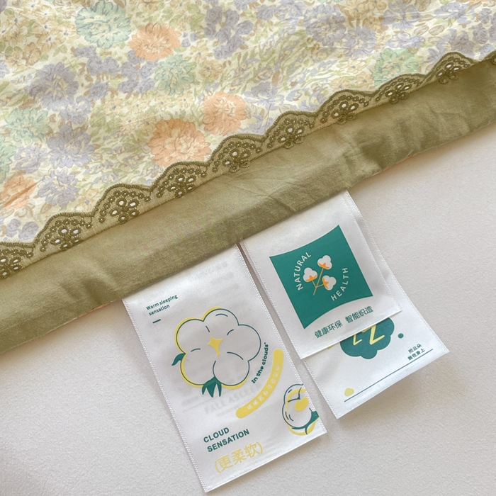 91家纺网 家纺一手货源 找家纺 2025新款全棉60支单层纱花边夏被 彩色