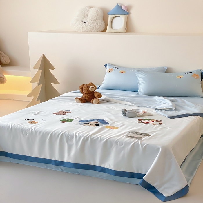 91家纺网 家纺一手货源 找家纺 （总）星野 2025新款蚕丝夏被-狗狗天团