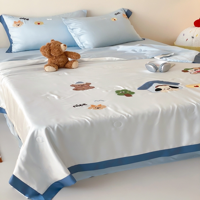 91家纺网 家纺一手货源 找家纺 （总）星野 2025新款蚕丝夏被-狗狗天团