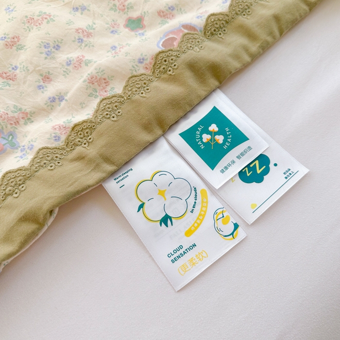 91家纺网 家纺一手货源 找家纺 2025新款全棉60支单层纱花边夏被 田园拾趣