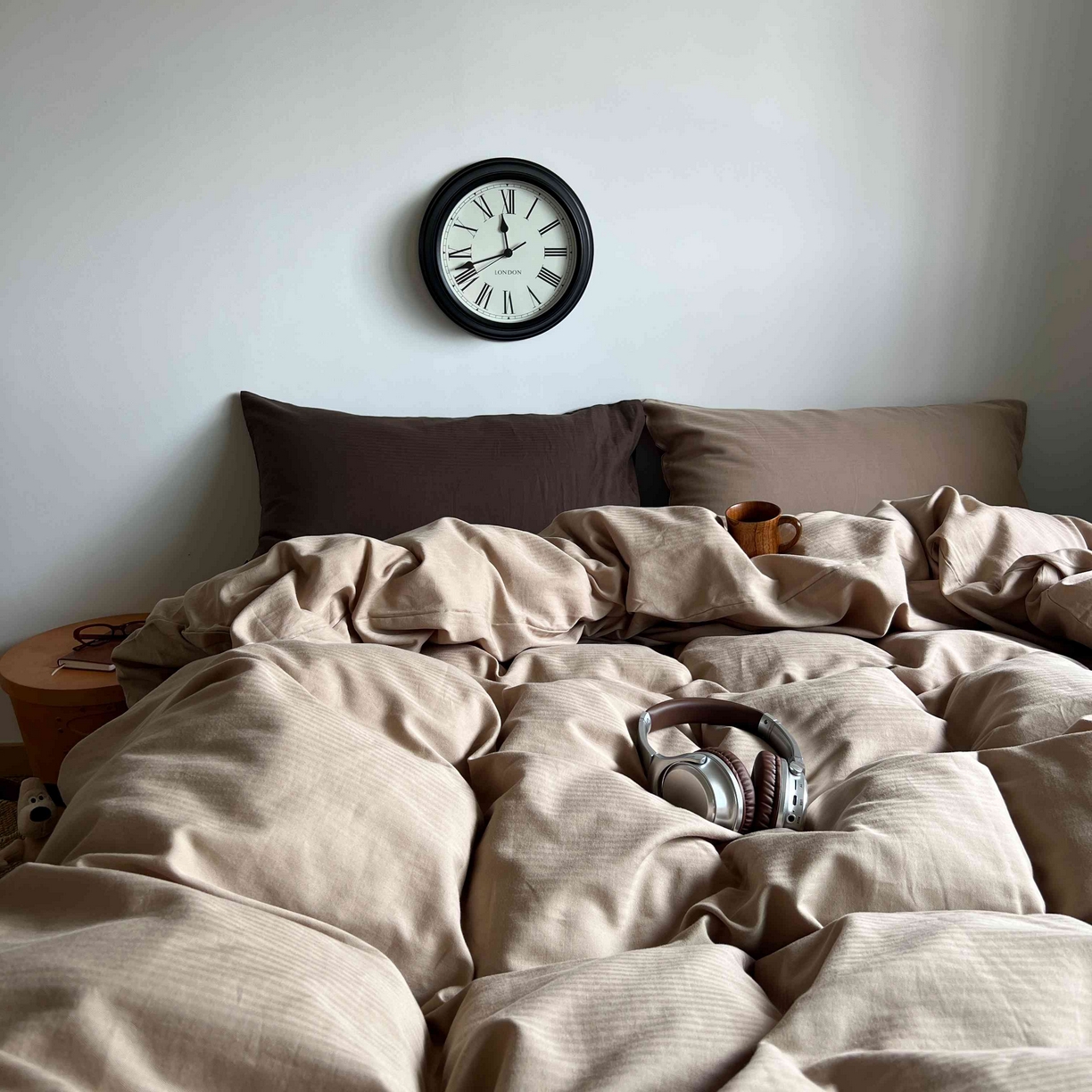 91家纺网 家纺一手货源 找家纺 2025新款全棉人字纹四件套（茶色山野） 茶色山野（纯色混搭）