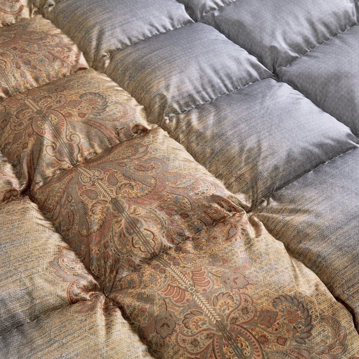 91家纺网 家纺一手货源 找家纺 御眠纺羽绒被壳 2024新品高端糯糯棉印花羽绒被鹅绒被冬被春秋被被子被芯 沐浴灰金