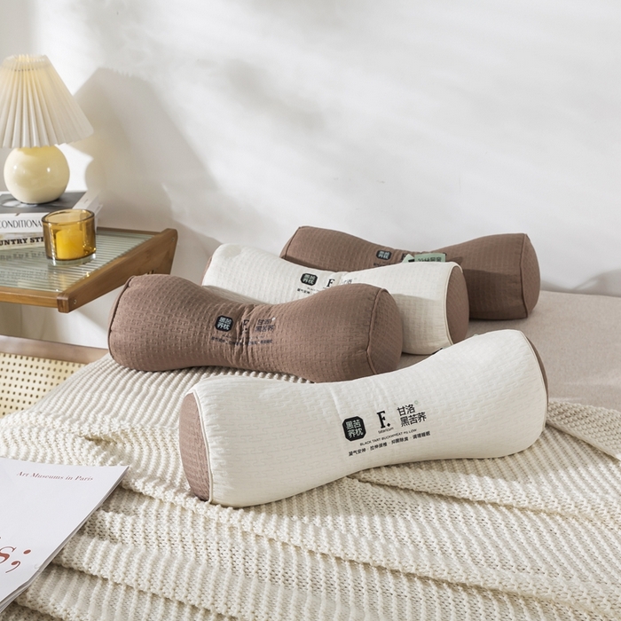 91家纺网 家纺一手货源 找家纺 （总）境月枕芯坊 2025新款黑苦荞颈椎养护枕-咖色