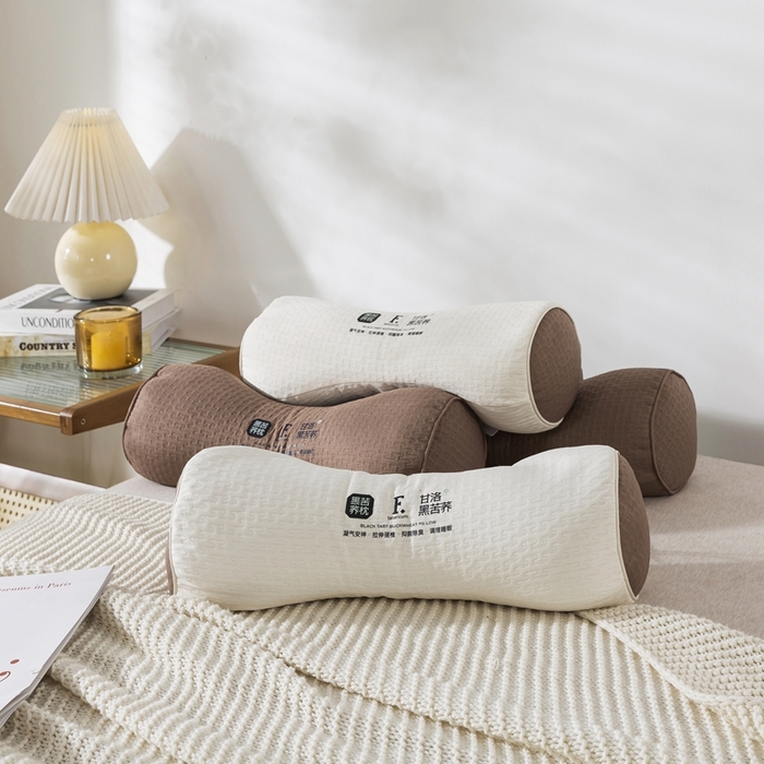 91家纺网 家纺一手货源 找家纺 （总）境月枕芯坊 2025新款黑苦荞颈椎养护枕-咖色