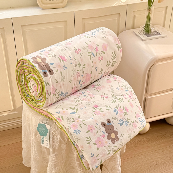 91家纺网 家纺一手货源 找家纺 （总）丝芙妮家居（原乐视家纺） 2025春夏新款针织棉卡通印花夏被夏凉被空调被