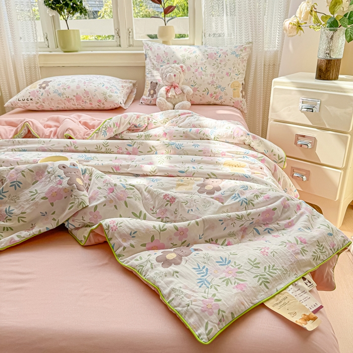 91家纺网 家纺一手货源 找家纺 （总）丝芙妮家居（原乐视家纺） 2025春夏新款针织棉卡通印花夏被夏凉被空调被