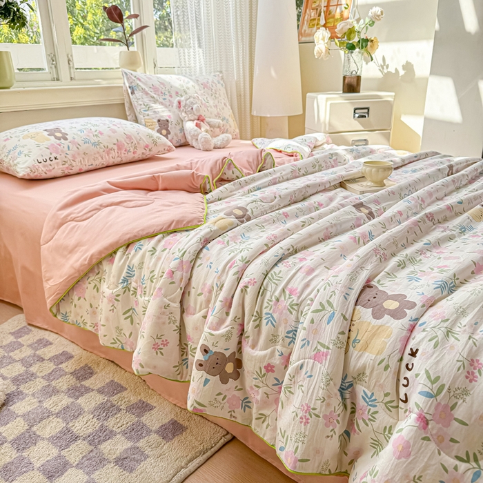 91家纺网 家纺一手货源 找家纺 （总）丝芙妮家居（原乐视家纺） 2025春夏新款针织棉卡通印花夏被夏凉被空调被