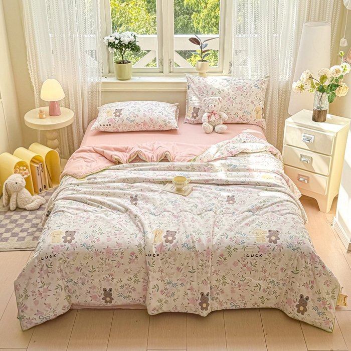 91家纺网 家纺一手货源 找家纺 （总）丝芙妮家居（原乐视家纺） 2025春夏新款针织棉卡通印花夏被夏凉被空调被