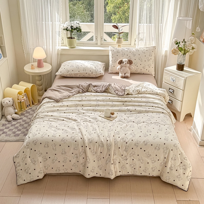 91家纺网 家纺一手货源 找家纺 （总）丝芙妮家居（原乐视家纺） 2025春夏新款针织棉卡通印花夏被夏凉被空调被