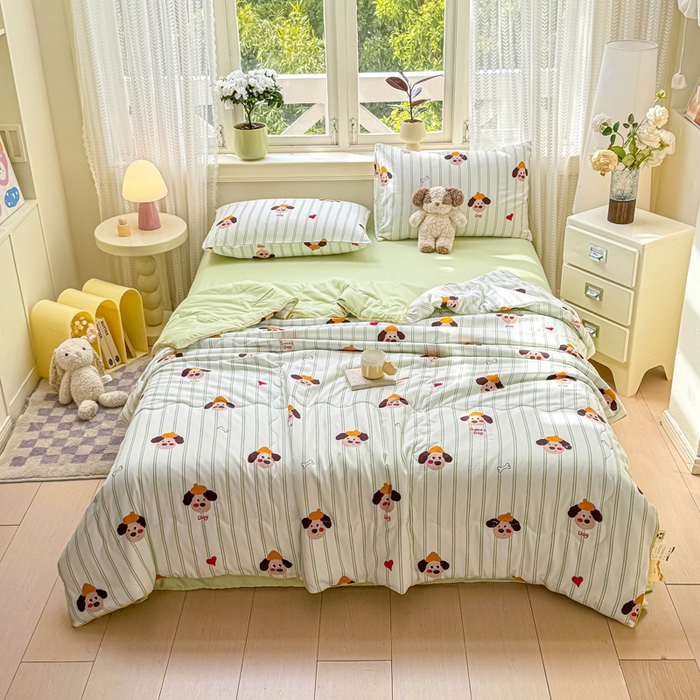 91家纺网 家纺一手货源 找家纺 （总）丝芙妮家居（原乐视家纺） 2025春夏新款针织棉卡通印花夏被夏凉被空调被