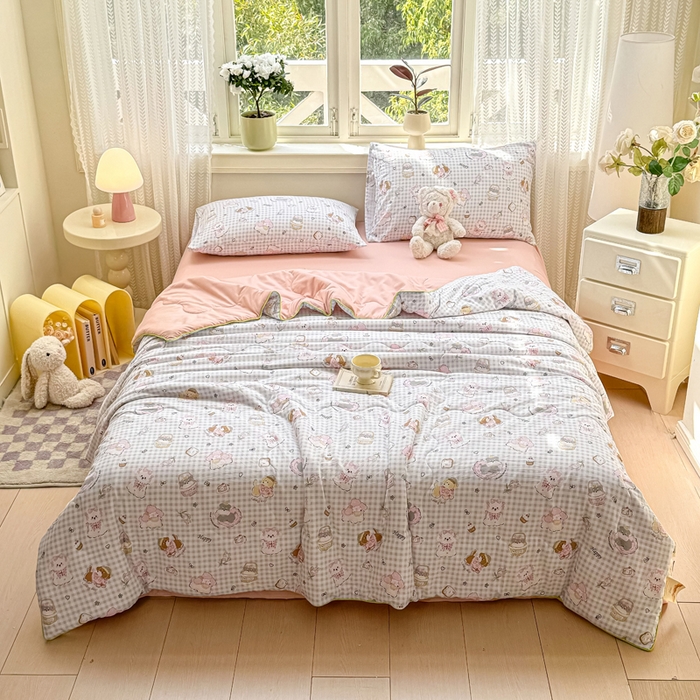 91家纺网 家纺一手货源 找家纺 （总）丝芙妮家居（原乐视家纺） 2025春夏新款针织棉卡通印花夏被夏凉被空调被