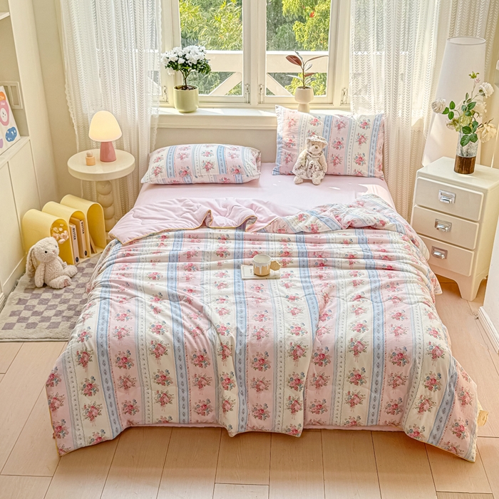 91家纺网 家纺一手货源 找家纺 （总）丝芙妮家居（原乐视家纺） 2025春夏新款针织棉卡通印花夏被夏凉被空调被