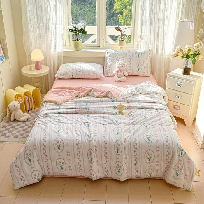 91家纺网 家纺一手货源 找家纺 （总）丝芙妮家居（原乐视家纺） 2025春夏新款针织棉卡通印花夏被夏凉被空调被