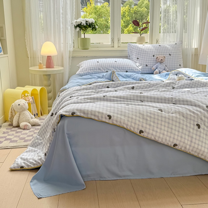 91家纺网 家纺一手货源 找家纺 丝芙妮家居（原乐视家纺） 2025春夏新款针织棉卡通印花夏被夏凉被空调被 捕梦