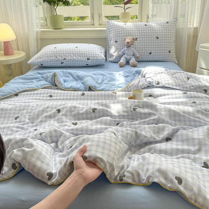 91家纺网 家纺一手货源 找家纺 丝芙妮家居（原乐视家纺） 2025春夏新款针织棉卡通印花夏被夏凉被空调被 捕梦