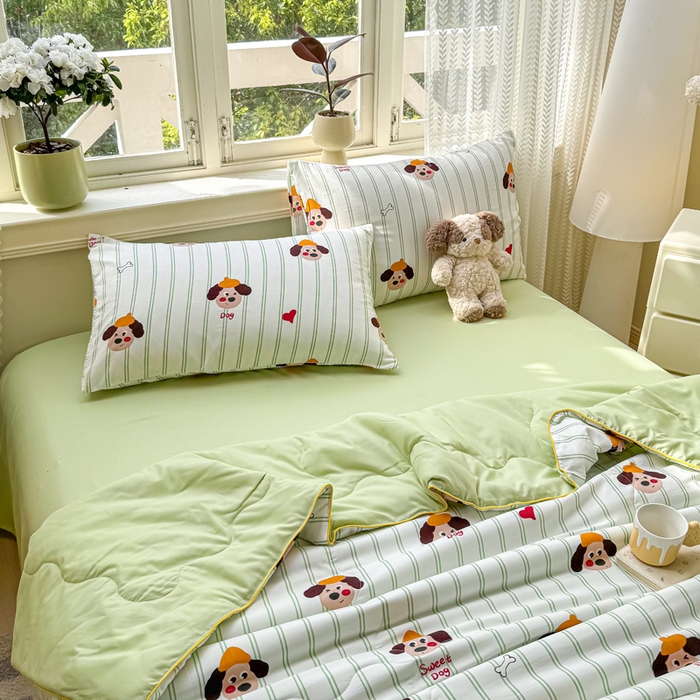 91家纺网 家纺一手货源 找家纺 丝芙妮家居（原乐视家纺） 2025春夏新款针织棉卡通印花夏被夏凉被空调被 哈基米