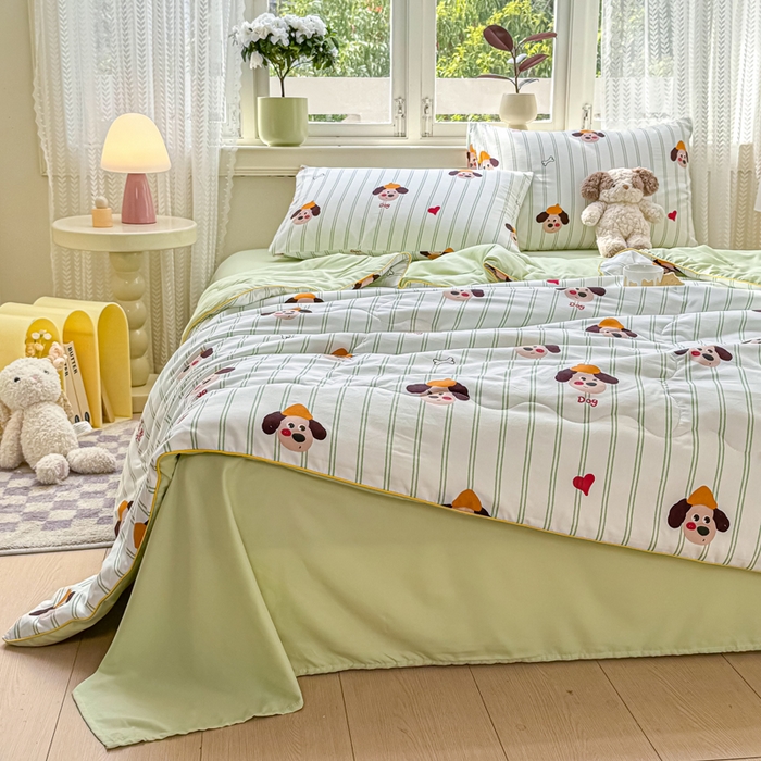 91家纺网 家纺一手货源 找家纺 丝芙妮家居（原乐视家纺） 2025春夏新款针织棉卡通印花夏被夏凉被空调被 哈基米