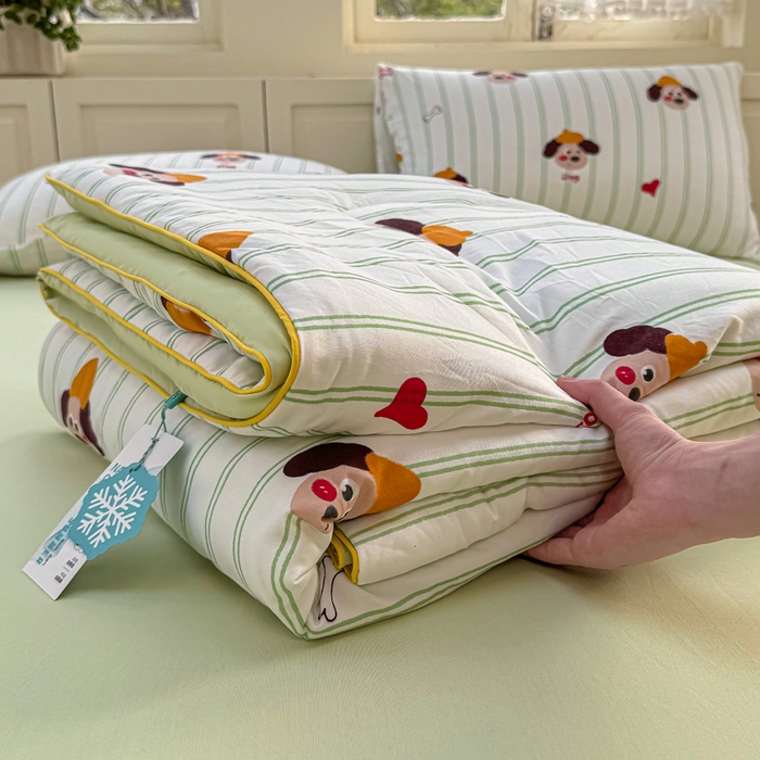 91家纺网 家纺一手货源 找家纺 丝芙妮家居（原乐视家纺） 2025春夏新款针织棉卡通印花夏被夏凉被空调被 哈基米