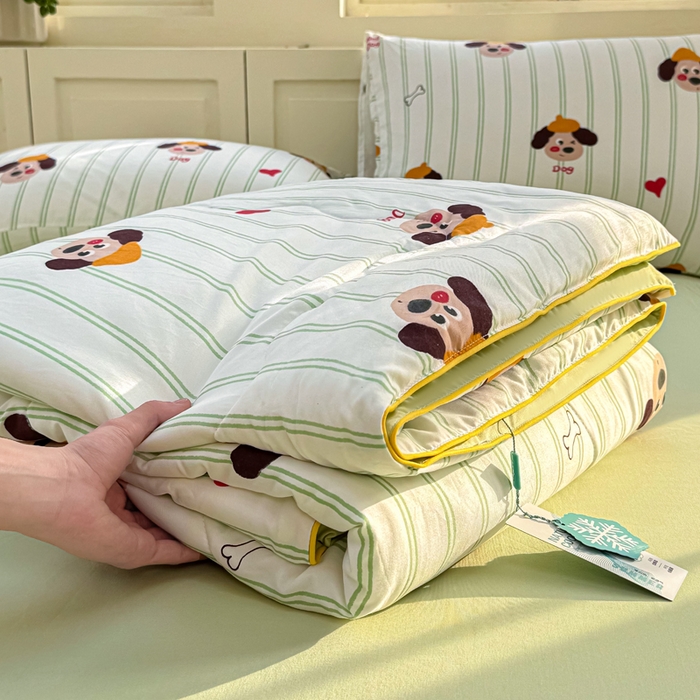 91家纺网 家纺一手货源 找家纺 丝芙妮家居（原乐视家纺） 2025春夏新款针织棉卡通印花夏被夏凉被空调被 哈基米