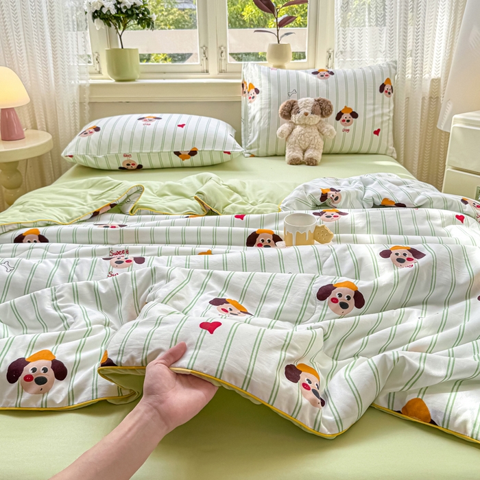 91家纺网 家纺一手货源 找家纺 丝芙妮家居（原乐视家纺） 2025春夏新款针织棉卡通印花夏被夏凉被空调被 哈基米