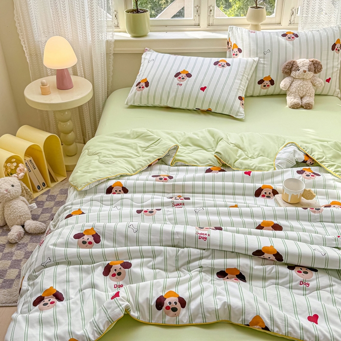 91家纺网 家纺一手货源 找家纺 丝芙妮家居（原乐视家纺） 2025春夏新款针织棉卡通印花夏被夏凉被空调被 哈基米