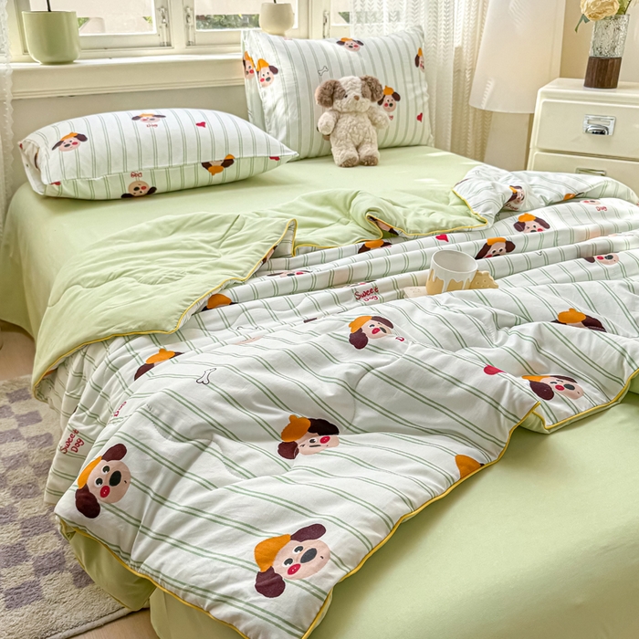 91家纺网 家纺一手货源 找家纺 丝芙妮家居（原乐视家纺） 2025春夏新款针织棉卡通印花夏被夏凉被空调被 哈基米