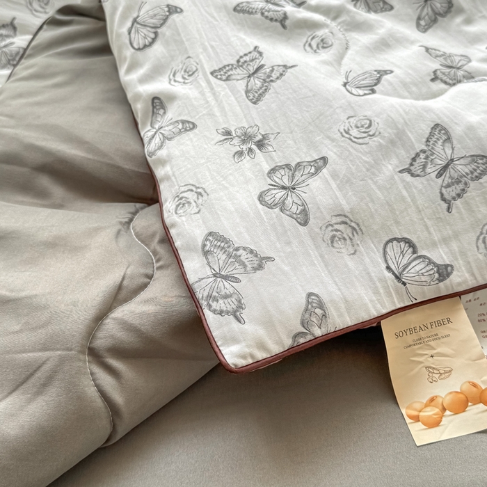 91家纺网 家纺一手货源 找家纺 丝芙妮家居（原乐视家纺） 2025春夏新款针织棉卡通印花夏被夏凉被空调被 赫本蝶