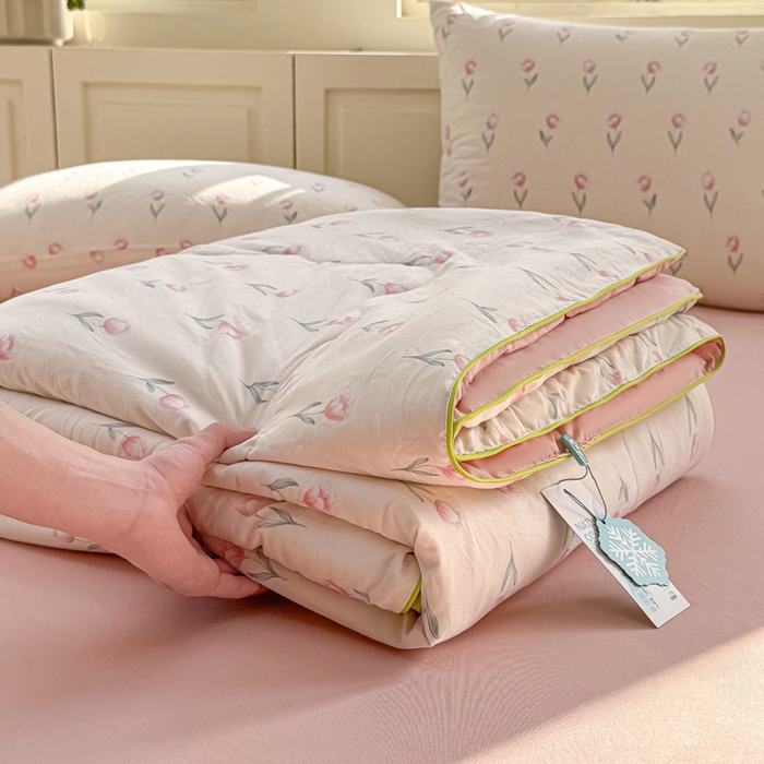 91家纺网 家纺一手货源 找家纺 丝芙妮家居（原乐视家纺） 2025春夏新款针织棉卡通印花夏被夏凉被空调被 花晨