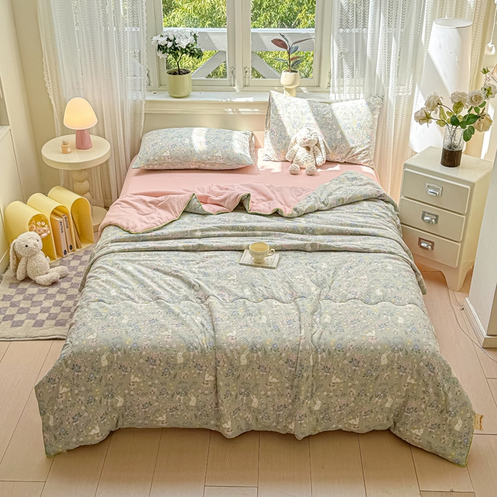 丝芙妮家居（原乐视家纺） 2025春夏新款针织棉卡通印花夏被夏凉被空调被 可可庄园