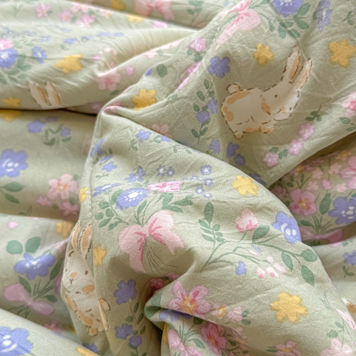 91家纺网 家纺一手货源 找家纺 丝芙妮家居（原乐视家纺） 2025春夏新款针织棉卡通印花夏被夏凉被空调被 可可庄园