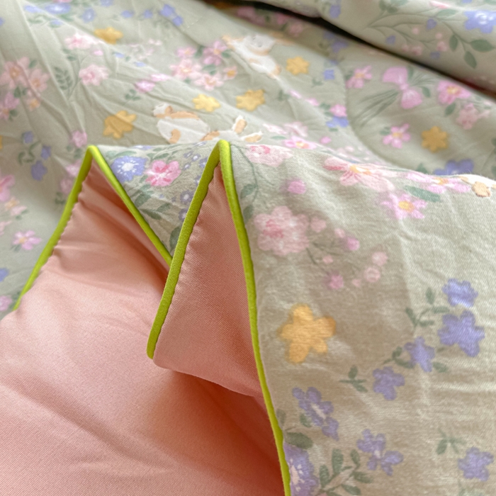 91家纺网 家纺一手货源 找家纺 丝芙妮家居（原乐视家纺） 2025春夏新款针织棉卡通印花夏被夏凉被空调被 可可庄园