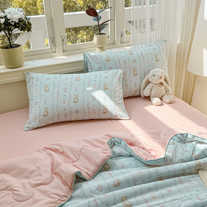 91家纺网 家纺一手货源 找家纺 丝芙妮家居（原乐视家纺） 2025春夏新款针织棉卡通印花夏被夏凉被空调被 露西娅