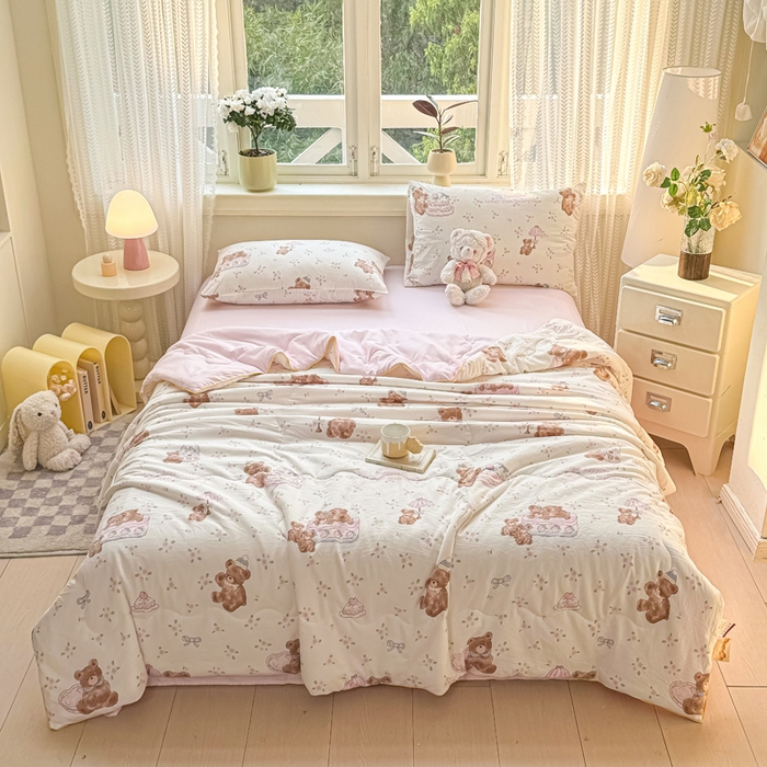 丝芙妮家居（原乐视家纺） 2025春夏新款针织棉卡通印花夏被夏凉被空调被 洛米熊