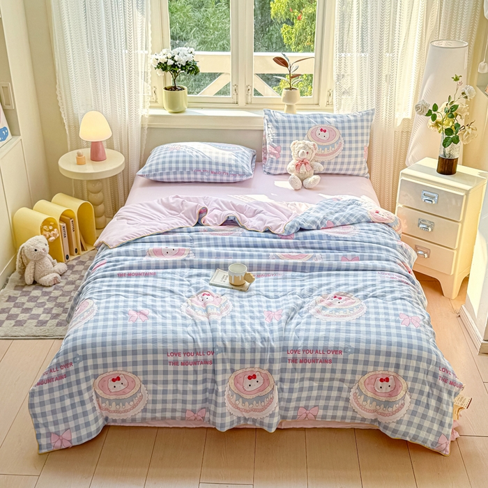 丝芙妮家居（原乐视家纺） 2025春夏新款针织棉卡通印花夏被夏凉被空调被 喵喵物语