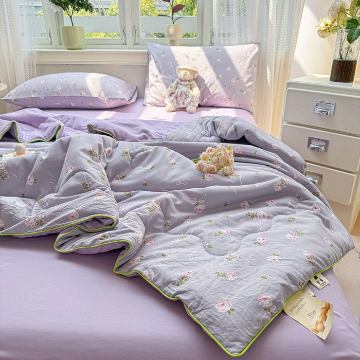 91家纺网 家纺一手货源 找家纺 丝芙妮家居（原乐视家纺） 2025春夏新款针织棉卡通印花夏被夏凉被空调被 奈美