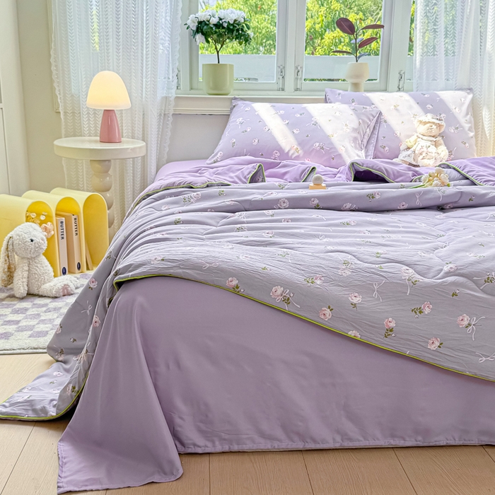 91家纺网 家纺一手货源 找家纺 丝芙妮家居（原乐视家纺） 2025春夏新款针织棉卡通印花夏被夏凉被空调被 奈美