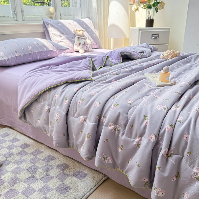 91家纺网 家纺一手货源 找家纺 丝芙妮家居（原乐视家纺） 2025春夏新款针织棉卡通印花夏被夏凉被空调被 奈美