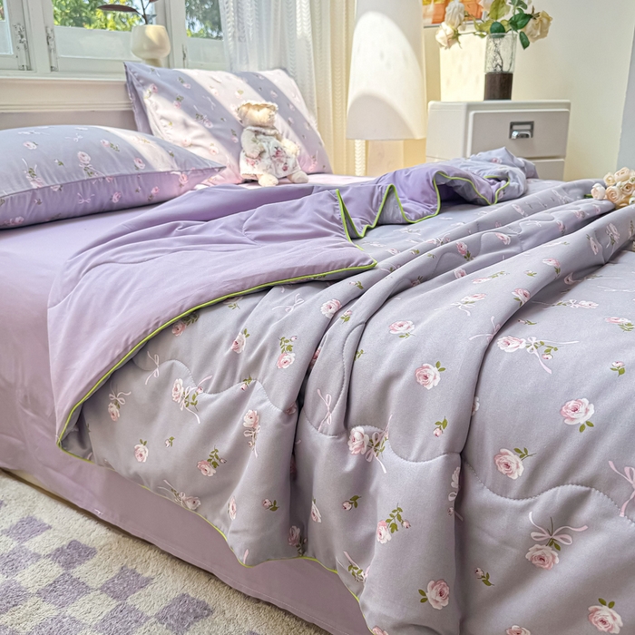 91家纺网 家纺一手货源 找家纺 丝芙妮家居（原乐视家纺） 2025春夏新款针织棉卡通印花夏被夏凉被空调被 奈美