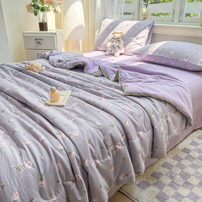 91家纺网 家纺一手货源 找家纺 丝芙妮家居（原乐视家纺） 2025春夏新款针织棉卡通印花夏被夏凉被空调被 奈美