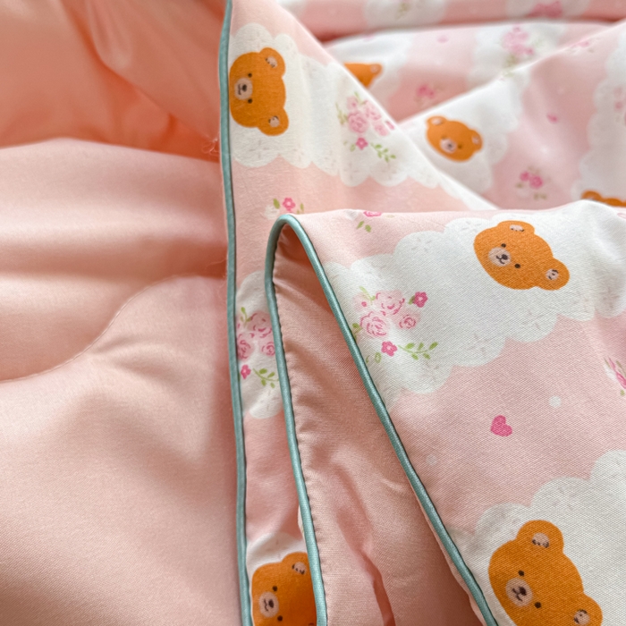 91家纺网 家纺一手货源 找家纺 丝芙妮家居（原乐视家纺） 2025春夏新款针织棉卡通印花夏被夏凉被空调被 起司熊