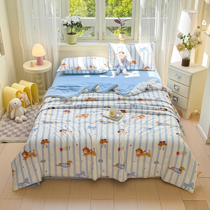 丝芙妮家居（原乐视家纺） 2025春夏新款针织棉卡通印花夏被夏凉被空调被 俏皮狗