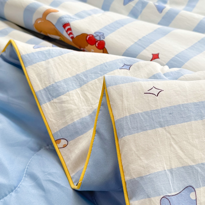 91家纺网 家纺一手货源 找家纺 丝芙妮家居（原乐视家纺） 2025春夏新款针织棉卡通印花夏被夏凉被空调被 俏皮狗