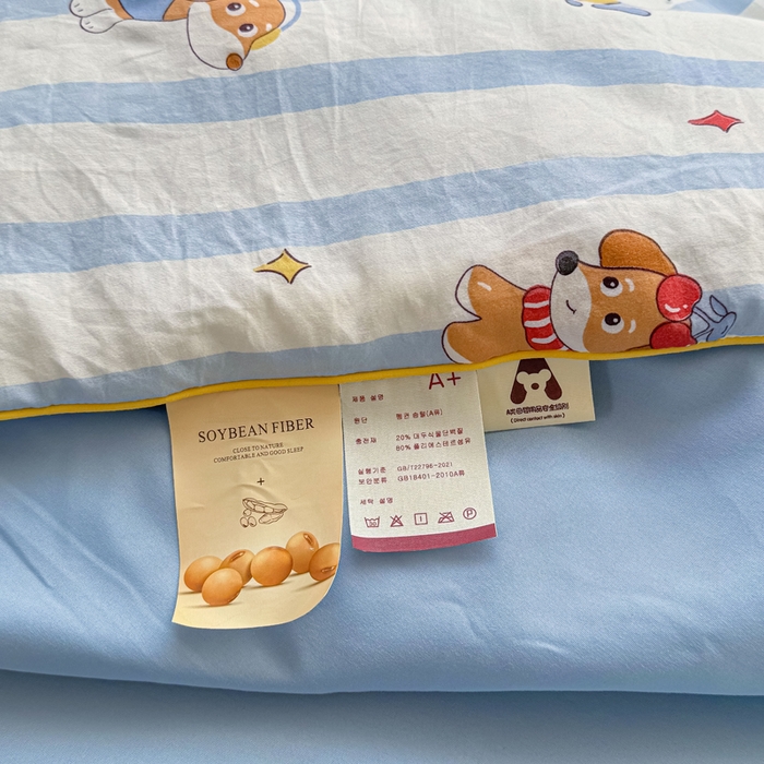 91家纺网 家纺一手货源 找家纺 丝芙妮家居（原乐视家纺） 2025春夏新款针织棉卡通印花夏被夏凉被空调被 俏皮狗