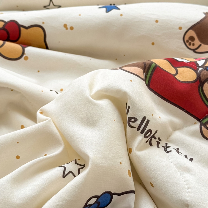 91家纺网 家纺一手货源 找家纺 丝芙妮家居（原乐视家纺） 2025春夏新款针织棉卡通印花夏被夏凉被空调被 甜甜乐园