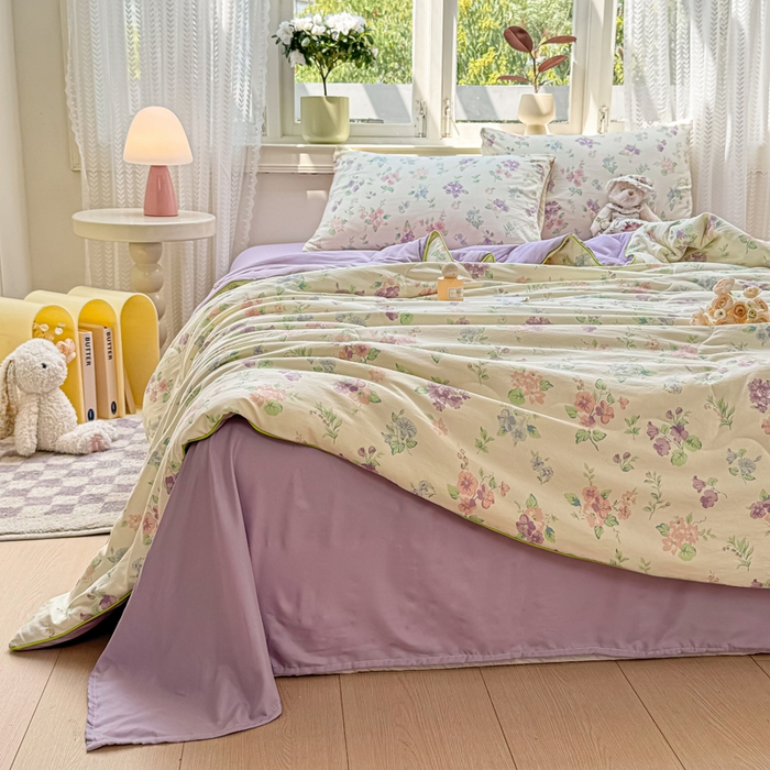 91家纺网 家纺一手货源 找家纺 丝芙妮家居（原乐视家纺） 2025春夏新款针织棉卡通印花夏被夏凉被空调被 小美好