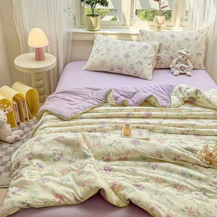 91家纺网 家纺一手货源 找家纺 丝芙妮家居（原乐视家纺） 2025春夏新款针织棉卡通印花夏被夏凉被空调被 小美好